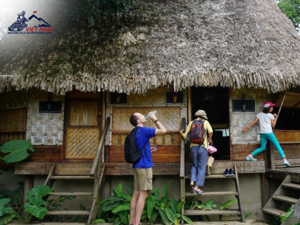 Tourists visit the unique residential architecture in village