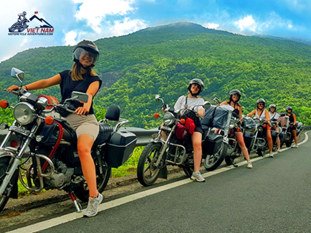 The group of guests had the experience of driving a motorbike from Hoi An - Prao